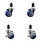Service Caster 3'' Blue Poly Wheel Swivel 1-1/2'' Expanding Stem Caster Set 2 Brakes, 4PK SCC-EX20S314-PPUB-BLUE-2-TLB-2-112 - alternate 1